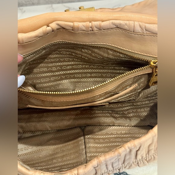 Prada Nappa Gaufre Shoulder Bag with Push-lock & Chain Strap - Picture 9 of 12